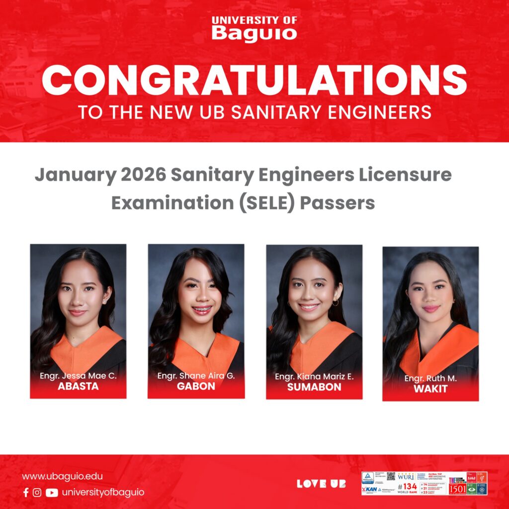 University of Baguio Congratulates Its Newest Sanitary Engineers